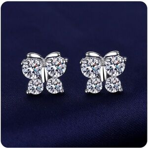 Elegant Silver Butterfly Earrings